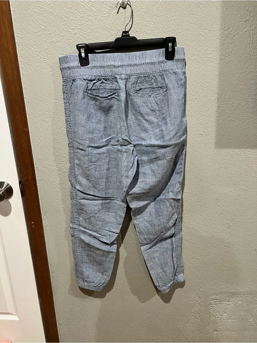Athleta Light Gray Drawstring Joggers Cabo Linen Joggers Size 6 EUC